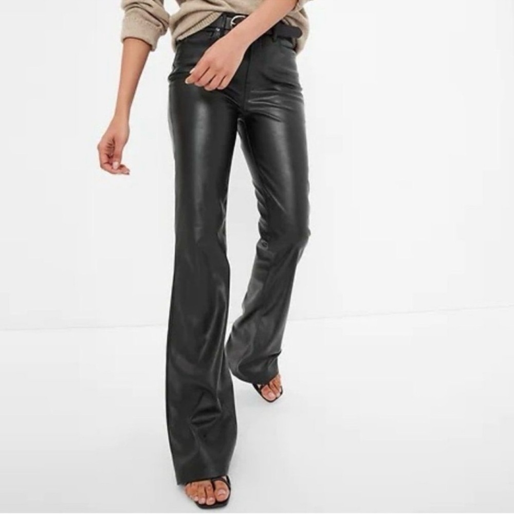Gap 70s Flare High Rise Faux Vegan Leather‎ Pants Size 31/12